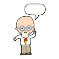 cartoon professor with speech bubble Royalty Free Stock Photo