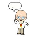 cartoon professor with speech bubble Royalty Free Stock Photo