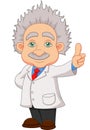 Cartoon professor thinkning Royalty Free Stock Photo