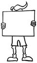 Cartoon protester with white board