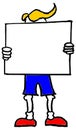 Cartoon protester with white board