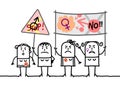 Cartoon Protesting Feminist Women