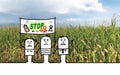 Cartoon Protesting People against GMO and Chemical Agriculture