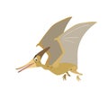 Cartoon Pteranodon. Flat simple style flying predator dinosaur. Jurassic world dangerous animal. Vector illustration for kid educa Royalty Free Stock Photo