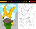 Cartoon pterosaurs coloring book Royalty Free Stock Photo