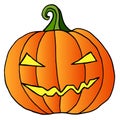 Cartoon pumpkin face,happy, crazy halloween, isolated. Royalty Free Stock Photo