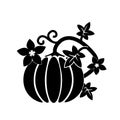 Cartoon pumpkin thanksgiving day card vector. Black and white