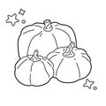 cartoon pumpkins for coloring book