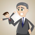 Cartoon puppet businessman manipulated by older boss Royalty Free Stock Photo