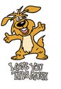 Cartoon puppy showing his love with arms wide open vector