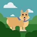 Cartoon puppy, vector illustration of cute dog