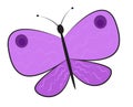 Cartoon purple butterfly