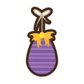 cartoon purple easter egg bow hanging Royalty Free Stock Photo