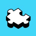 Cartoon puzzle 3d piece, vector icon