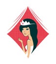 Cartoon queen of diamonds in vector