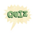 cartoon quiz sign with speech bubble