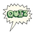 cartoon quiz sign with speech bubble