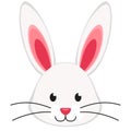 Cartoon rabbit bunny face icon poster.