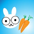 Cartoon rabbit and carrots