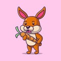 cartoon rabbit carrying carrots Royalty Free Stock Photo