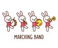 Cartoon rabbit marching band Royalty Free Stock Photo