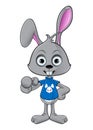 Cartoon Rabbit - Pointing Forward