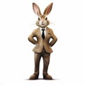 Streetwise Rabbit In Suit And Tie: A Hyper-detailed Rendering Royalty Free Stock Photo