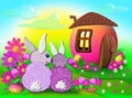 Cartoon rabbits Royalty Free Stock Photo