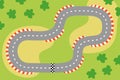 Cartoon race track. Top view Royalty Free Stock Photo