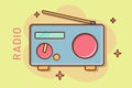 cartoon radio icon in comic style radio news sound Royalty Free Stock Photo