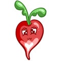 Cartoon Radish Vegetable Character With Smiley Kawaii Face Illustration Royalty Free Stock Photo