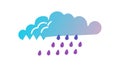 Cartoon Rain Cloud with Falling Drops, vector design Generative AI Royalty Free Stock Photo