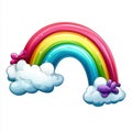 Cartoon Rainbow with Clouds and Stars Royalty Free Stock Photo