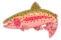 Cartoon rainbow trout