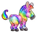 Cartoon Rainbow Zebra Royalty Free Stock Photo