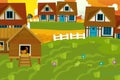 Cartoon ranch farm scene for different usage illustration