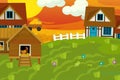 Cartoon ranch farm scene for different usage illustration