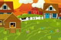 Cartoon ranch farm scene for different usage illustration