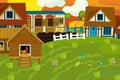 Cartoon ranch farm scene for different usage illustration