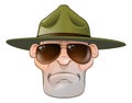 Cartoon Ranger or Drill Sergeant Royalty Free Stock Photo