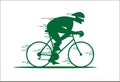 Cartoon rapid cyclist logo Royalty Free Stock Photo