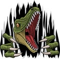 Cartoon raptor mascot ripping Royalty Free Stock Photo