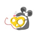 Cartoon Rat with cheese heart.