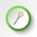 cartoon rattle star toy colored button icon. Signs and symbols can be used for web, logo, mobile app, UI, UX