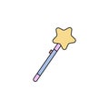 Cartoon rattle star toy colored icon. Signs and symbols can be used for web, logo, mobile app, UI, UX