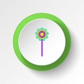 cartoon rattle toy colored button icon. Signs and symbols can be used for web, logo, mobile app, UI, UX