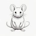 Cartoon Realism: Black And White Rat Sketch