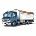 Cartoon Realism: Blue Dump Truck Illustration In Streamlined Design Royalty Free Stock Photo