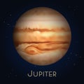 Cartoon realistic Saturn. Planet in solar system