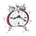 Cartoon red alarm clock Royalty Free Stock Photo